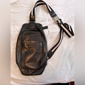 Authentic Bally leather sling bag w/sleeper bag